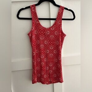 No Boundaries Red Sleeveless Bandanna Tank Top
